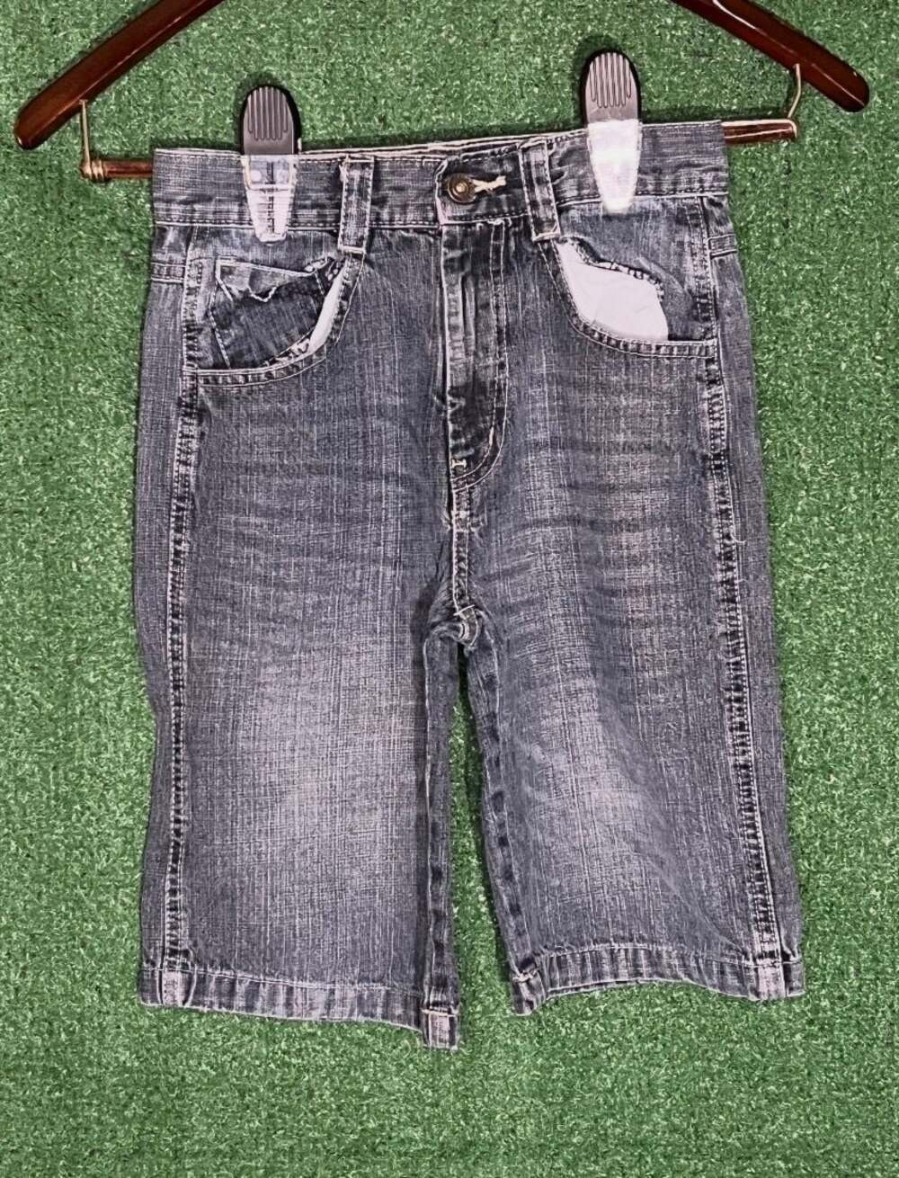 Makaveli Branded Boys Acid Wash Denim Jean Shorts Size 8